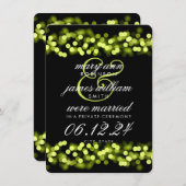 Elegant Marriage/Elopement Green Hollywood Glam Aankondiging (Voorkant / Achterkant)
