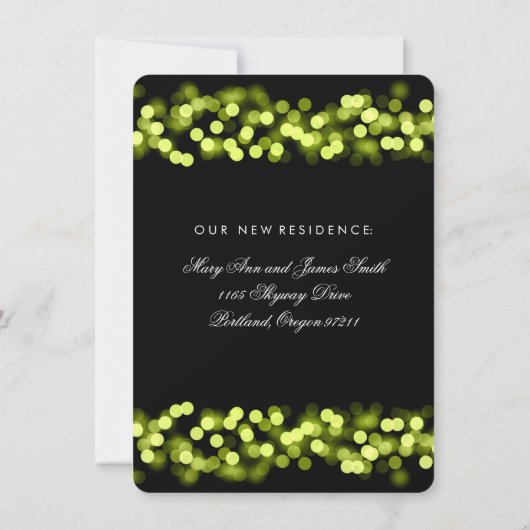 Elegant Marriage/Elopement Green Hollywood Glam Aankondiging (Achterkant)