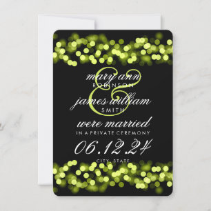 Elegant Marriage/Elopement Green Hollywood Glam Aankondiging