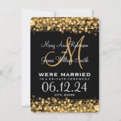 Elegant Marriage Elopement Sparkles Gold Aankondiging (Voorkant)