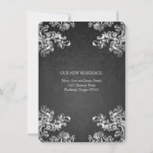 Elegant Marriage Elopement  Swirls 2 Black Aankondiging (Achterkant)
