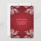 Elegant Marriage Elopement  Swirls 2 Red Aankondiging (Achterkant)