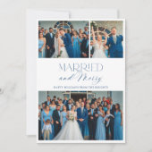 Elegant Married and Merry 3 Photo Collage Feestdagenkaart (Voorkant)