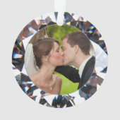 Elegant MARRIED EN MERRY Diamond 2 Foto Keepslag Ornament (achterkant)