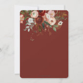 Elegant Marsala Burgundy Blush Ivory Wedding Kaart (Achterkant)