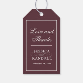 Elegant Marsala Burgundy Red Wedding Favor Cadeaulabel