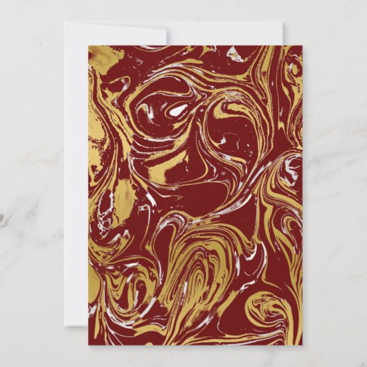 Elegant Marsala Gold Marble Wedding-uitnodiging Aankondiging (Achterkant)