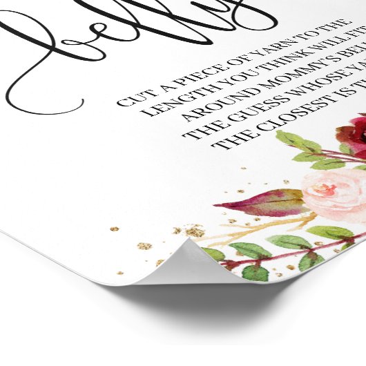 Elegant marsala hoe groot is mammie's buikspel poster (Hoek)