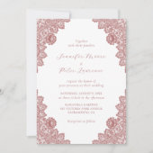 Elegant Marsala Lace Wedding Invitation Kaart (Voorkant)