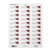 Elegant Marsala Red Rose Rustic  Wedding Address Etiket (Full Sheet)