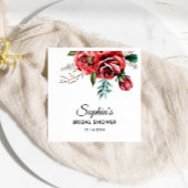 Elegant Marsala Red Rose Rustiek Vrijgezellenfeest Servet