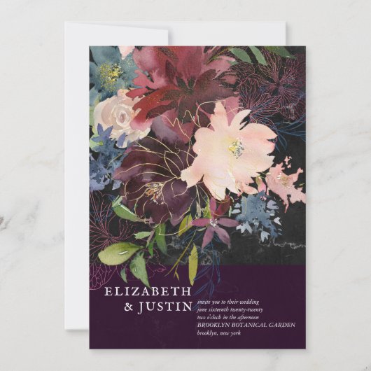 Elegant Marsala Wine Floral Botanische Tuin (Voorkant)