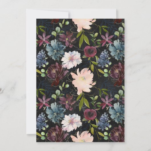 Elegant Marsala Wine Floral Botanische Tuin (Achterkant)