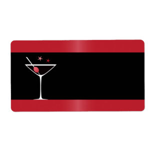 Elegant martini cocktail drink rood zwart etiket