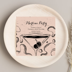 Elegant Martini Drinken Adult Birthday Party Adult Kaart