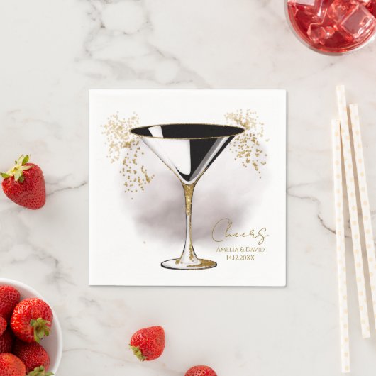 Elegant Martini glas met glitter Servet (Insitu)