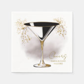 Elegant Martini glas met glitter Servet (Voorkant)