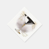 Elegant Martini glas met glitter Servet (Hoek)