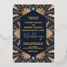 Elegant marvy and real gold folie scriptletters uitnodiging