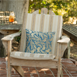 Elegant marvy blue gold modern bloemdamesvat outdo buitenkussen