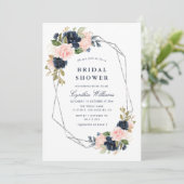 elegant marvy & blush floral Silver vrijgezellenfe Kaart (Staand voorkant)