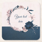 Elegant marvy & dusty roos floral wreator square p kartonnen onderzetters (Voorkant)