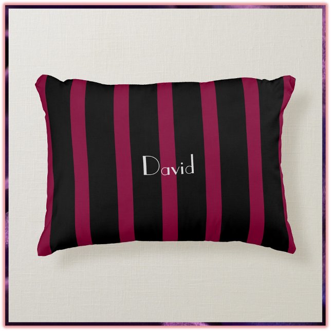 Elegant Masculine Black Striped Accent Kussen (Creator heeft geüpload)