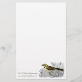 Elegant Masculine Yellow Bird Audubon Stationery Briefpapier (Voorkant)