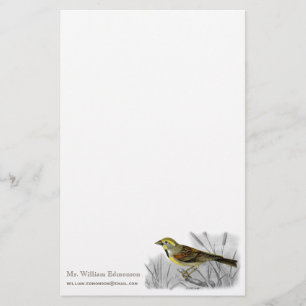 Elegant Masculine Yellow Bird Audubon Stationery Briefpapier