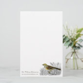 Elegant Masculine Yellow Bird Audubon Stationery Briefpapier (Staand voorkant)