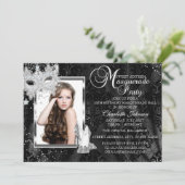 Elegant Mask Heels Masquerade Photo Sweet 16 Kaart (Staand voorkant)