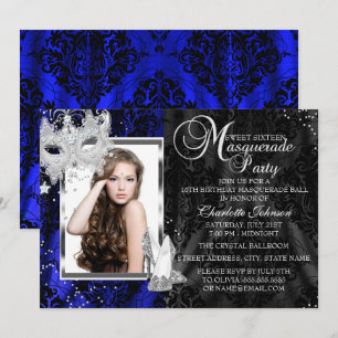 Elegant Masker & Hoge Hakken Navy Masquerade Sweet Kaart
