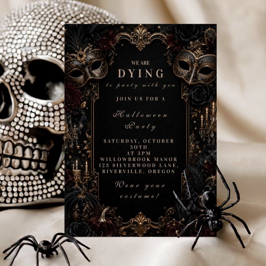 Elegant Maskerade Halloweenfeest Kaart
