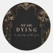 Elegant Maskerade Halloweenfeest Ronde Sticker (Voorkant)