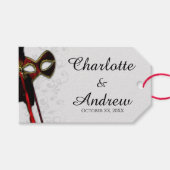 Elegant Maskerade Huwelijksgunst Cadeaulabel (Voorkant (Horizontaal))