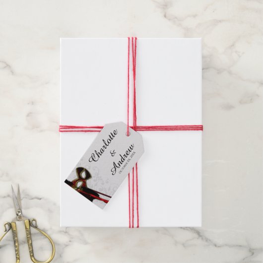 Elegant Maskerade Huwelijksgunst Cadeaulabel (Met Touw)
