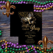 Elegant Maskerade Masker Mardi Gras Party Kaart