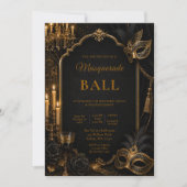 Elegant Maskeradebal Feest Kaart (Voorkant)