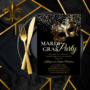 Elegant Maskerademasker Mardi Gras-feest Folie Uitnodiging