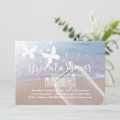 Elegant Mason Jar & Butterfly Beach Vrijgezellenfe Kaart (Staand voorkant)