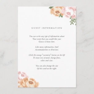 Elegant Mason Jar Insert Card Informatiekaartje