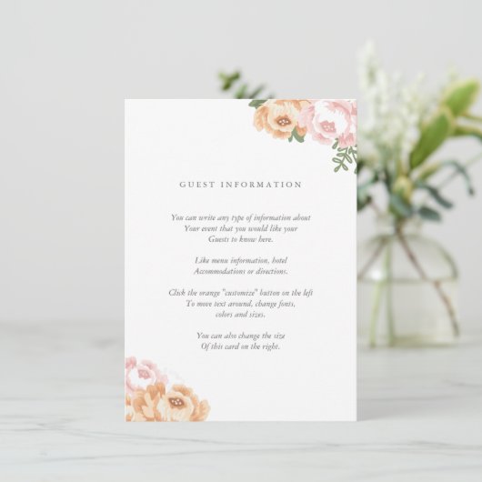 Elegant Mason Jar Insert Card Informatiekaartje (Staand voorkant)