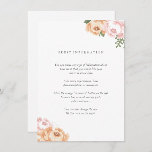 Elegant Mason Jar Insert Card Informatiekaartje (Voorkant / Achterkant)