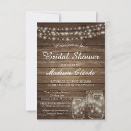 Elegant Mason Jar Rustic Vrijgezellenfeest Card Kaart