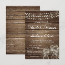 Elegant Mason Jar Rustic Vrijgezellenfeest Card Kaart