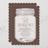 Elegant Mason Jar Rustiek 21e verjaardagsfeest Kaart (Voorkant / Achterkant)