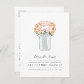 Elegant Mason Jar Save the Date Briefkaart (Voorkant / Achterkant)