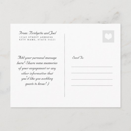 Elegant Mason Jar Save the Date Briefkaart (Achterkant)