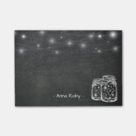 Elegant Mason Jar  String Lights Chalkboard Post-it® Notes