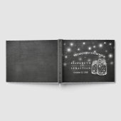 Elegant Mason Jar String Lights Chalkboard Wedding Gastenboek (Volledig)